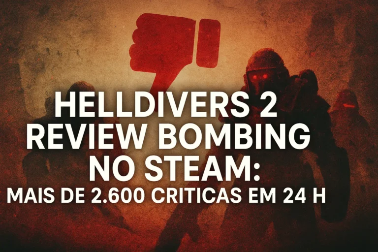 Helldivers 2 review bombing no steam mais de 2.600 críticas negativas em 24h