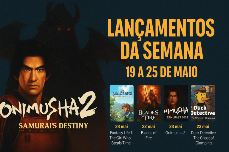 Onimusha 2 samurai's destiny remaster lidera lançamentos da semana de 19 a 25 de maio